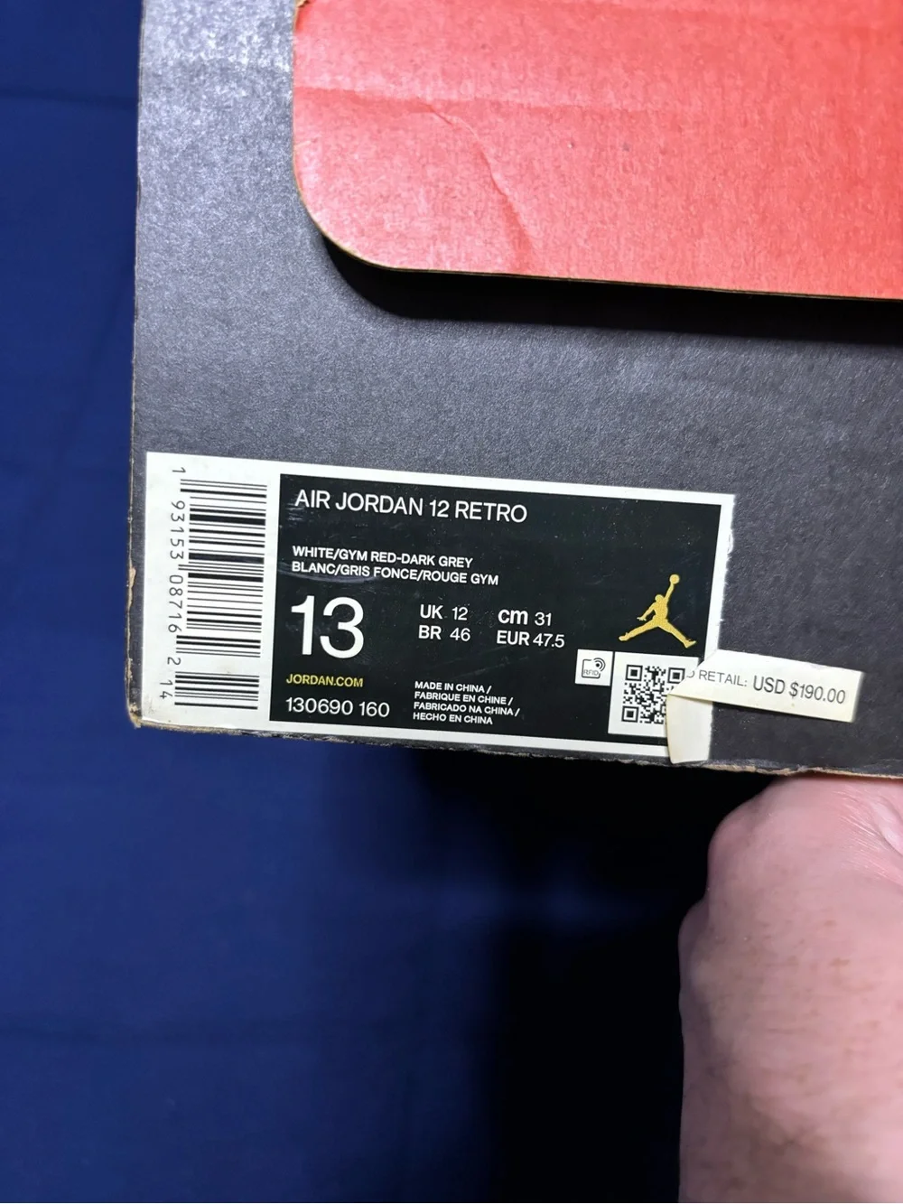 Jordan 12 Retro University Gold 2020 Size 13